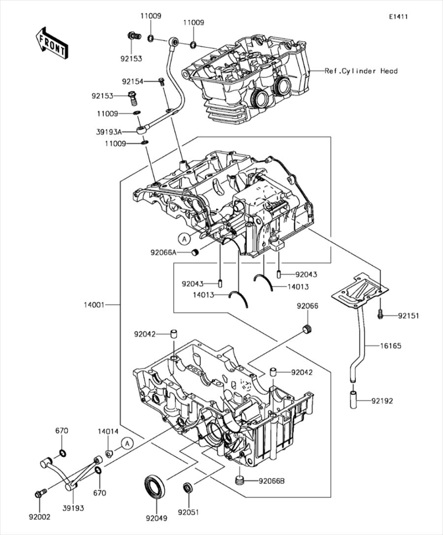 Kawasaki カワサキ 純正部品 39193-0572 パイプ(オイル)、ケースーヘッド