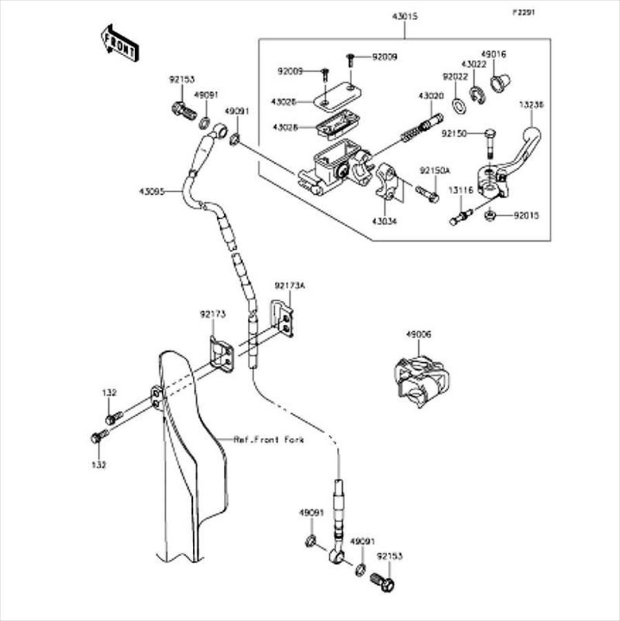 Kawasaki カワサキ 純正部品 43015-0619 シリンダアッシ(マスタ)