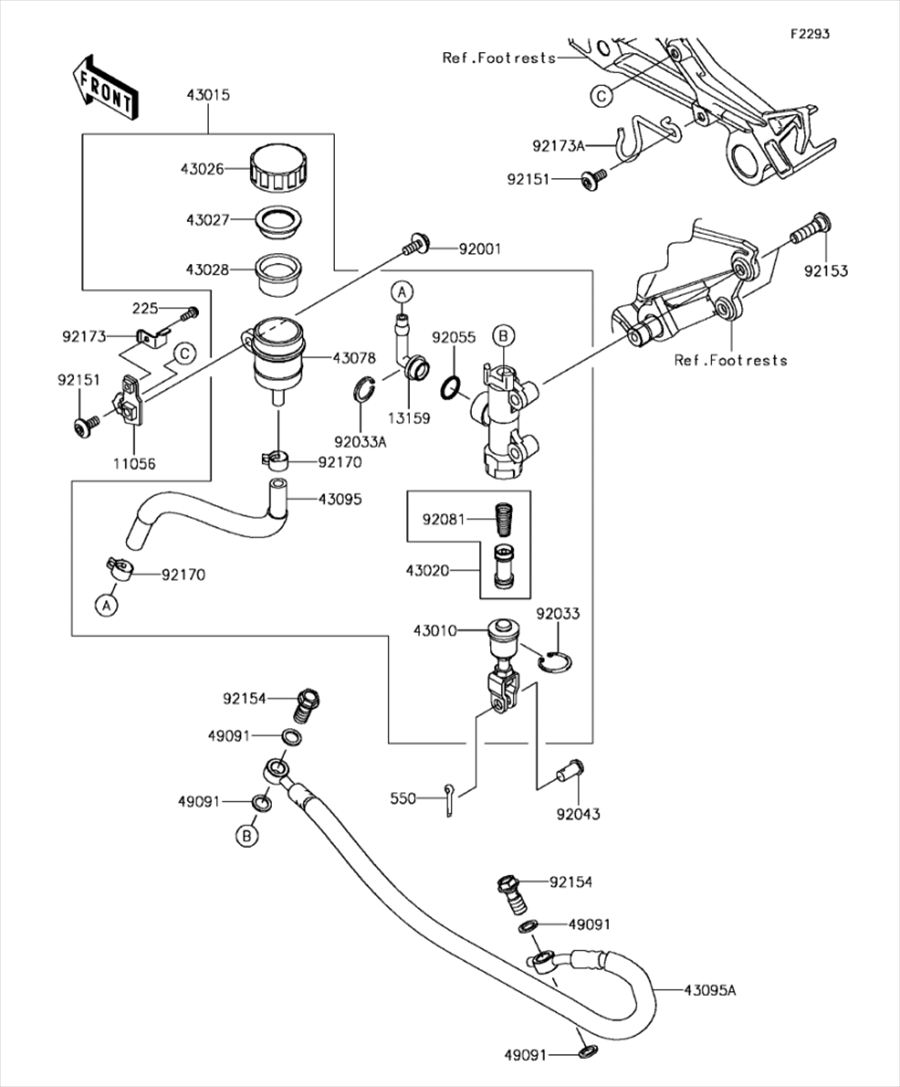 Kawasaki カワサキ 純正部品 43095-0844 パターン、アッパカウリング、LH