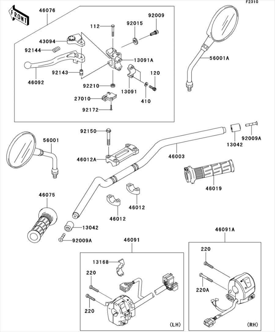 Kawasaki カワサキ 純正部品 46003-1330 ハンドル