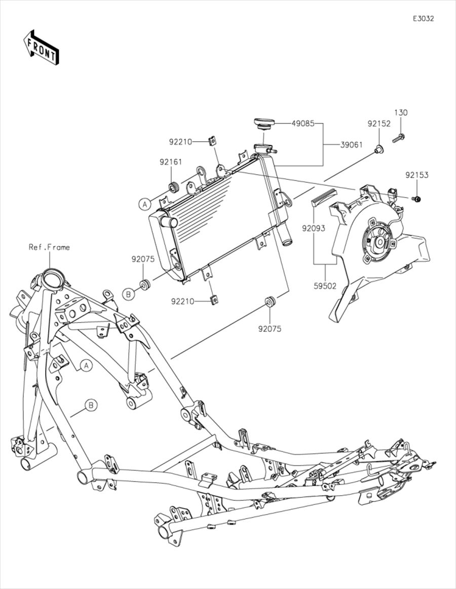Kawasaki カワサキ 純正部品 59502-0617 フアンアッシ