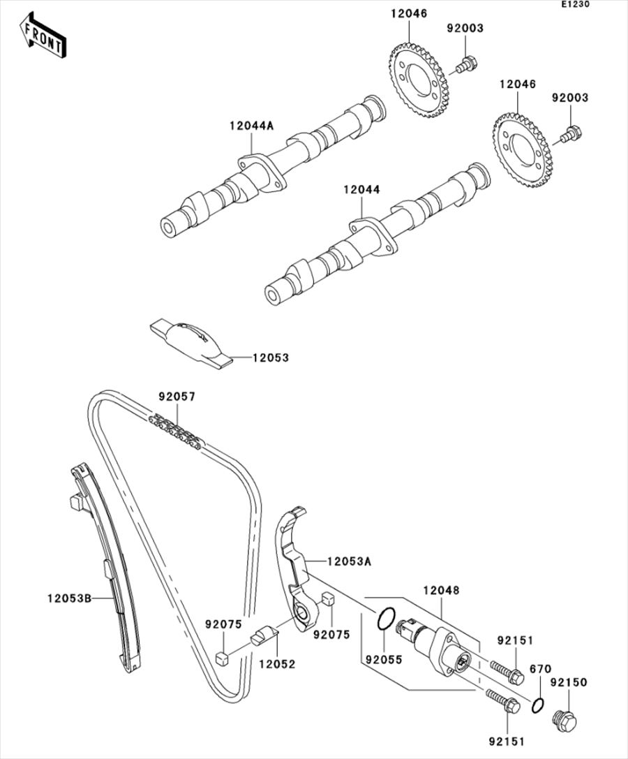Kawasaki カワサキ 純正部品 92057-1319 チェーン、カム、82RH2015ー150L