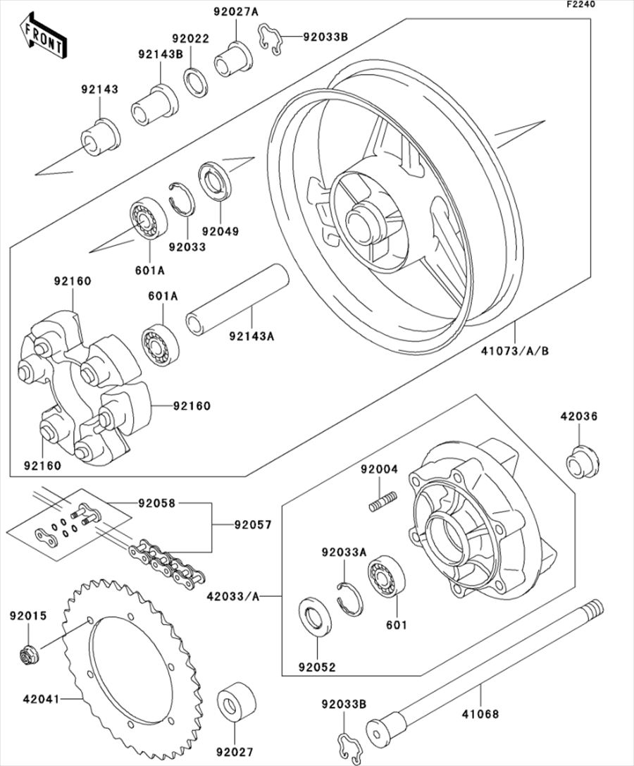 Kawasaki カワサキ 純正部品 92057-1550 チェーン、ドライブ、EK525MVーXX106L