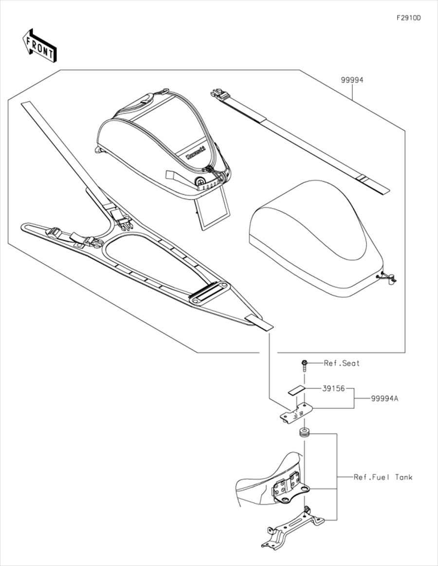 Kawasaki カワサキ 純正部品 99994-0803 キット(アクセサリー)、タンクバツグ