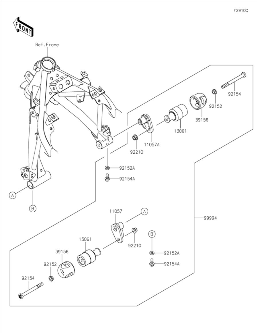 Kawasaki カワサキ 純正部品 99994-1036 キット(アクセサリー)、スライダ