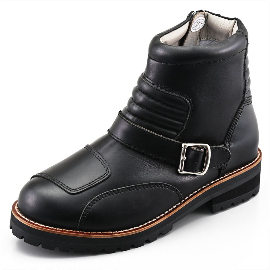 DAYTONA(デイトナ) 【4909449614259】 38079 DS-002 シャーリングライドブーツ ブラック 28.0cm/メンズ バイク ブーツ ライディングブーツ 本革 牛革(フルグレインレザー) シフトパッド サイドジップ 38079