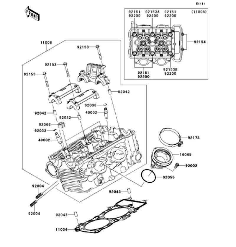 Kawasaki カワサキ 純正部品 11008-0107 ヘッドコンプ(シリンダ)