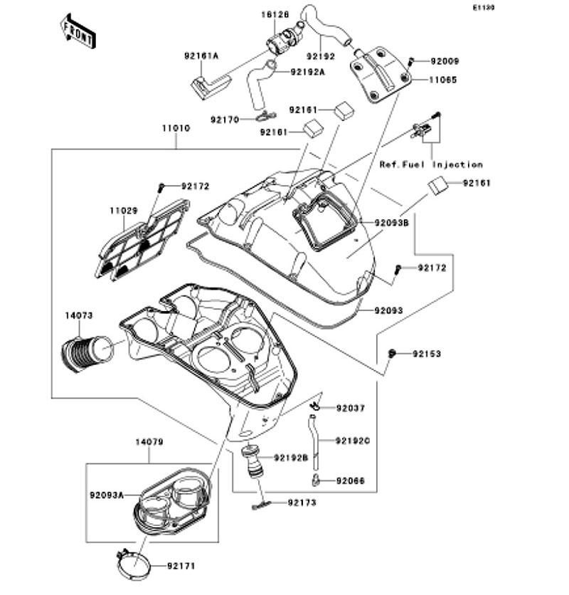 Kawasaki カワサキ 純正部品 11029-0008 エレメントアッシ(エアーフィルタ)