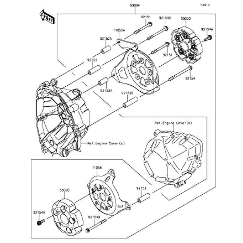 Kawasaki カワサキ 純正部品 11056-2359 ブラケット、エンジン ガード、RH