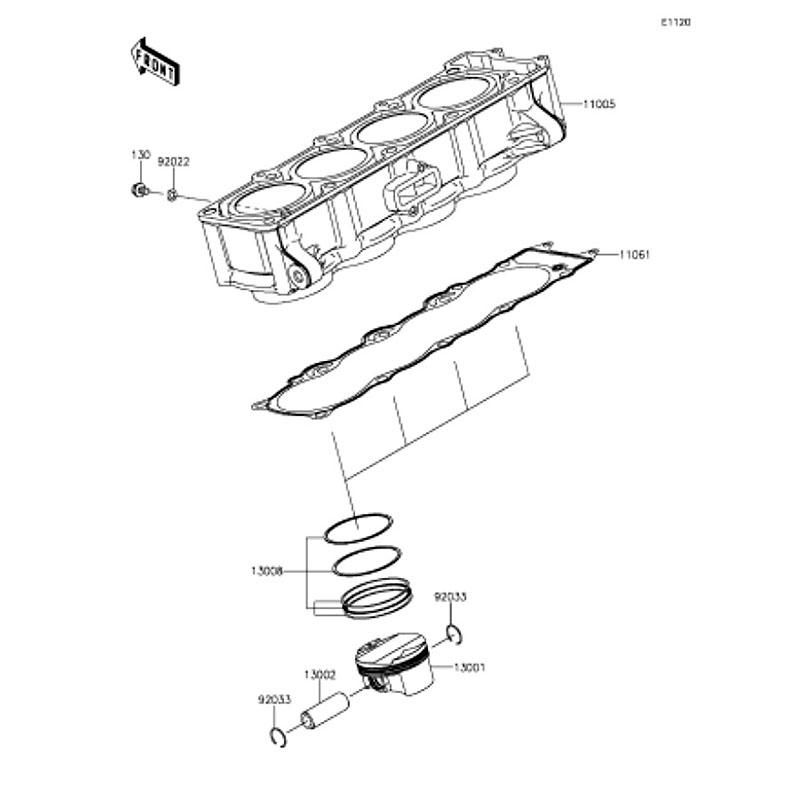 Kawasaki カワサキ 純正部品 11061-1168 ガスケット、シリンダ ベース