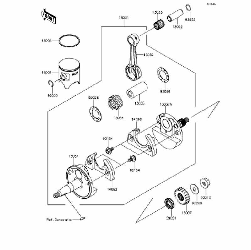 Kawasaki カワサキ 純正部品 13037-0796 クランクシャフト、LH