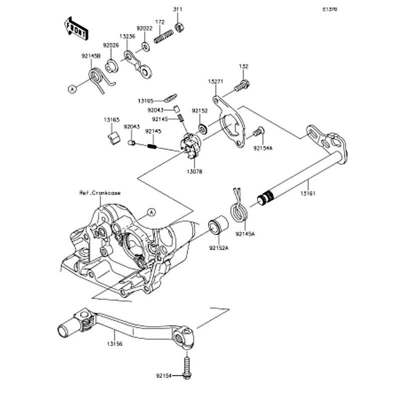 Kawasaki カワサキ 純正部品 13156-0156 レバー(チェンジ)