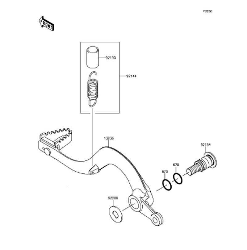 Kawasaki カワサキ 純正部品 13236-0097 レバーコンプ、ブレーキ ペダル