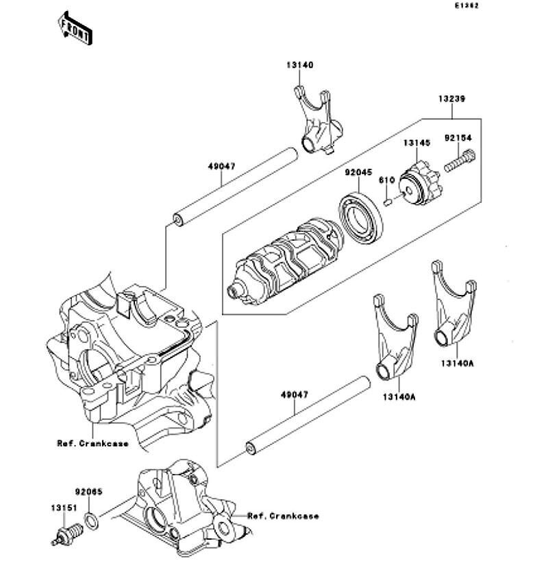 Kawasaki カワサキ 純正部品 13239-0034 ドラムアッシ(チェンジ)