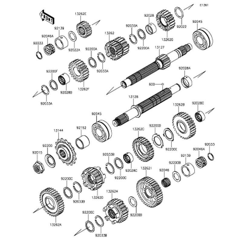 Kawasaki カワサキ 純正部品 13262-0162 ギヤ、アウトプット 4TH、28T