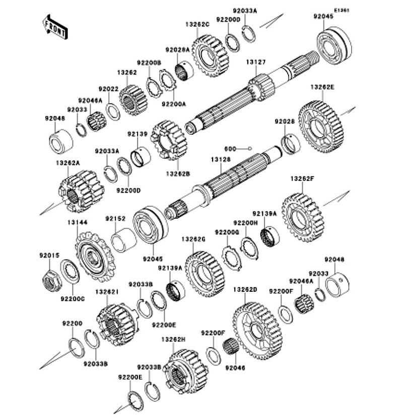 Kawasaki カワサキ 純正部品 13262-0884 ギヤ、インプット TOP、24T