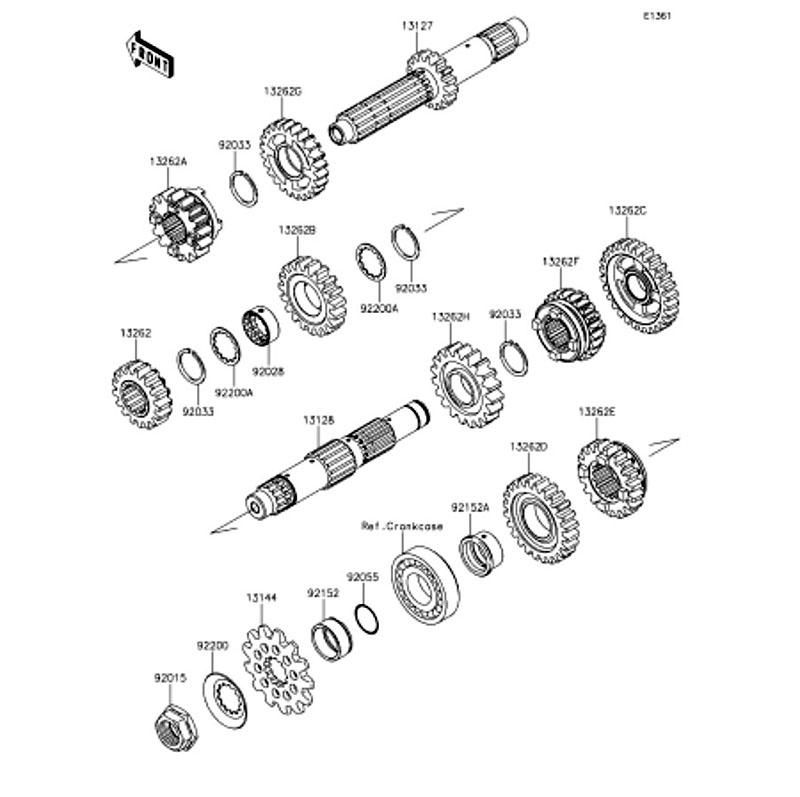 Kawasaki カワサキ 純正部品 13262-1136 ギヤ、アウトプット 3RD、19T