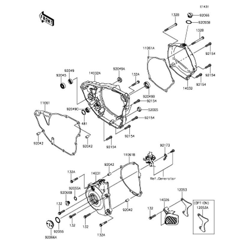 Kawasaki カワサキ 純正部品 14031-0569 カバー(ゼネレータ)