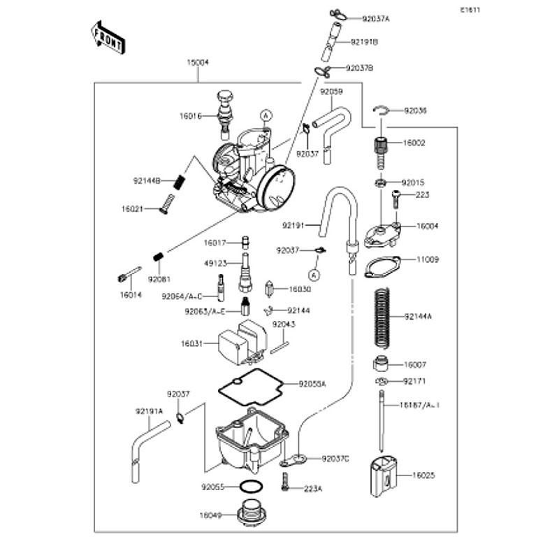 Kawasaki カワサキ 純正部品 15004-0856 キヤブレタアッシ、PWK28