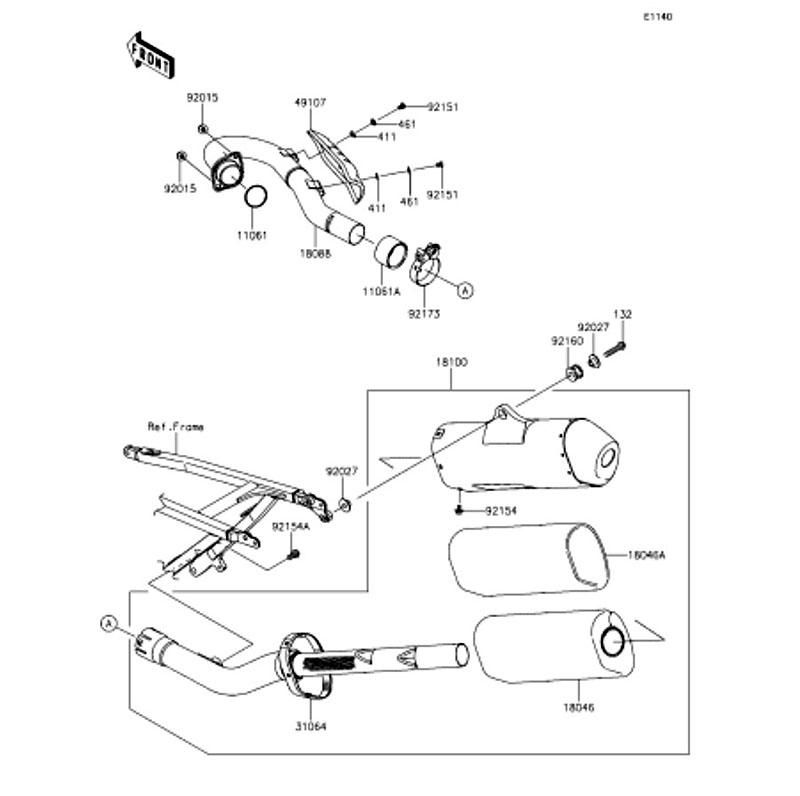 Kawasaki カワサキ 純正部品 18088-0609 パイプ(エキゾースト)