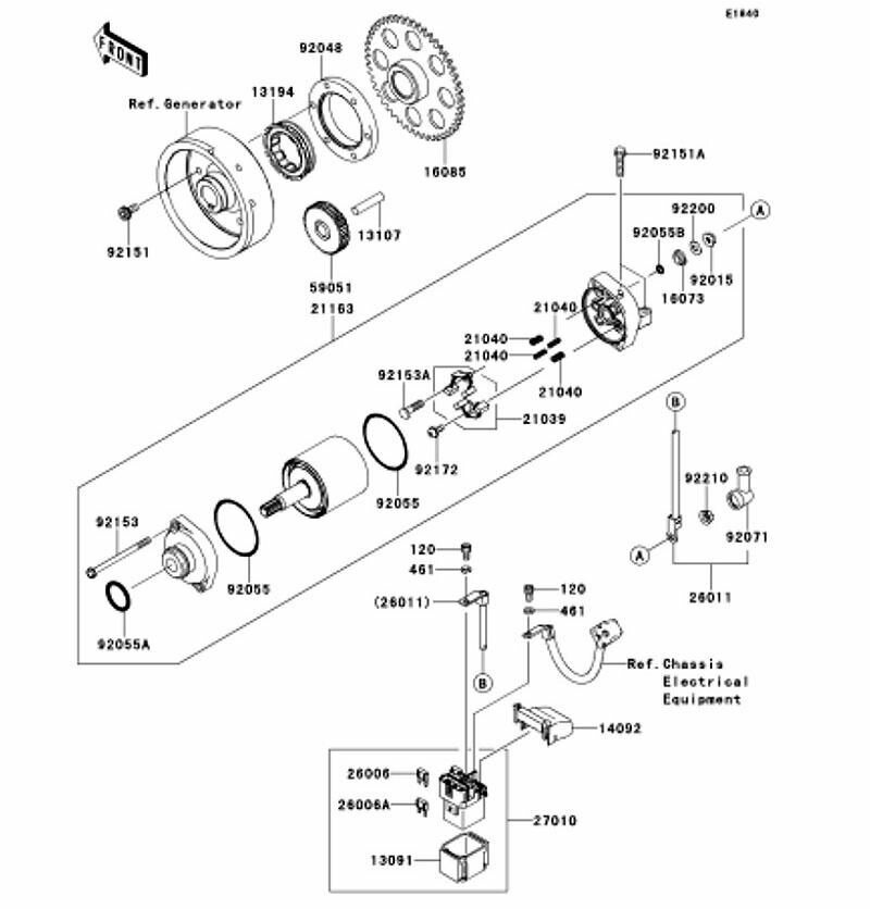 Kawasaki カワサキ 純正部品 21163-0065 スタータ(エレクトリック)