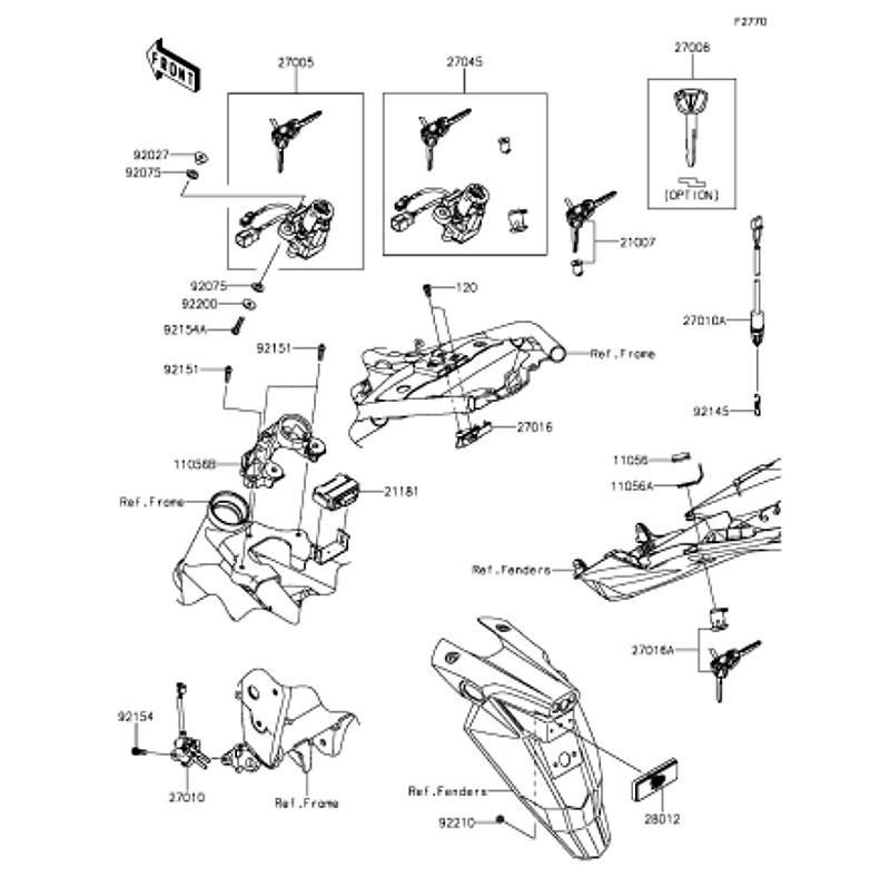 Kawasaki カワサキ 純正部品 27010-0722 スイッチ、サイド スタンド