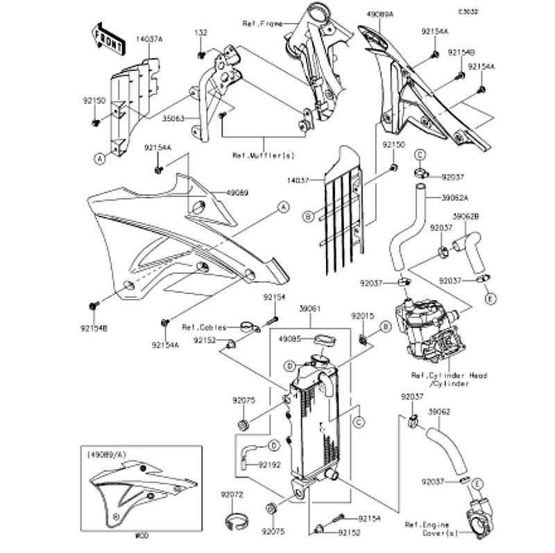 Kawasaki カワサキ 純正部品 39061-0592 ラジエータアッシ
