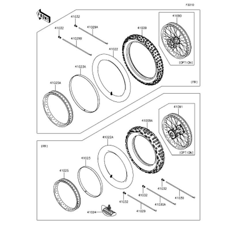Kawasaki カワサキ 純正部品 41009-0555 タイヤ、FR、70