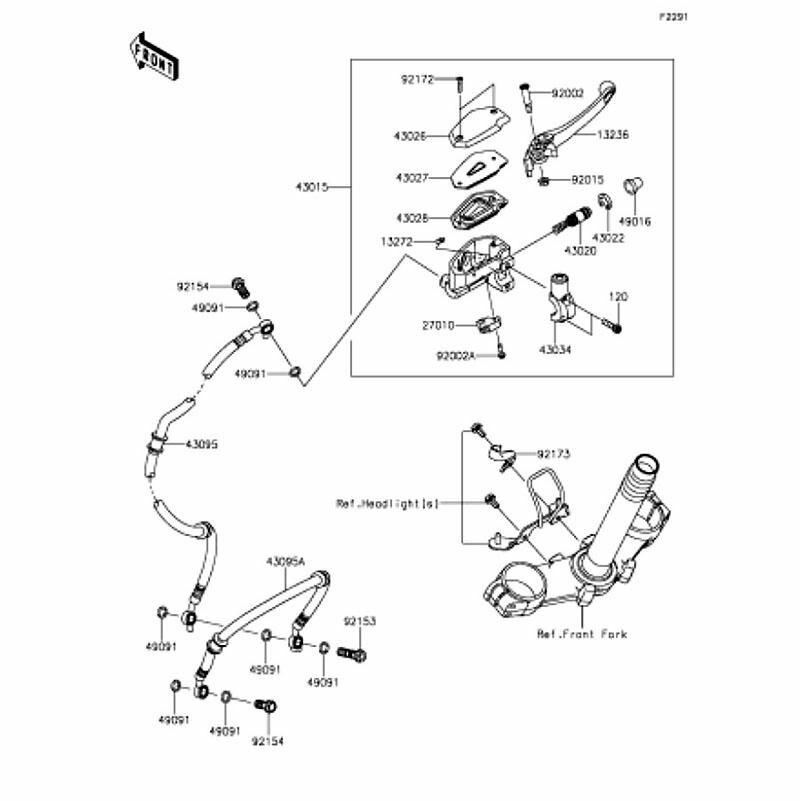 Kawasaki カワサキ 純正部品 43095-0708 ホース(ブレーキ)、FR、790MM