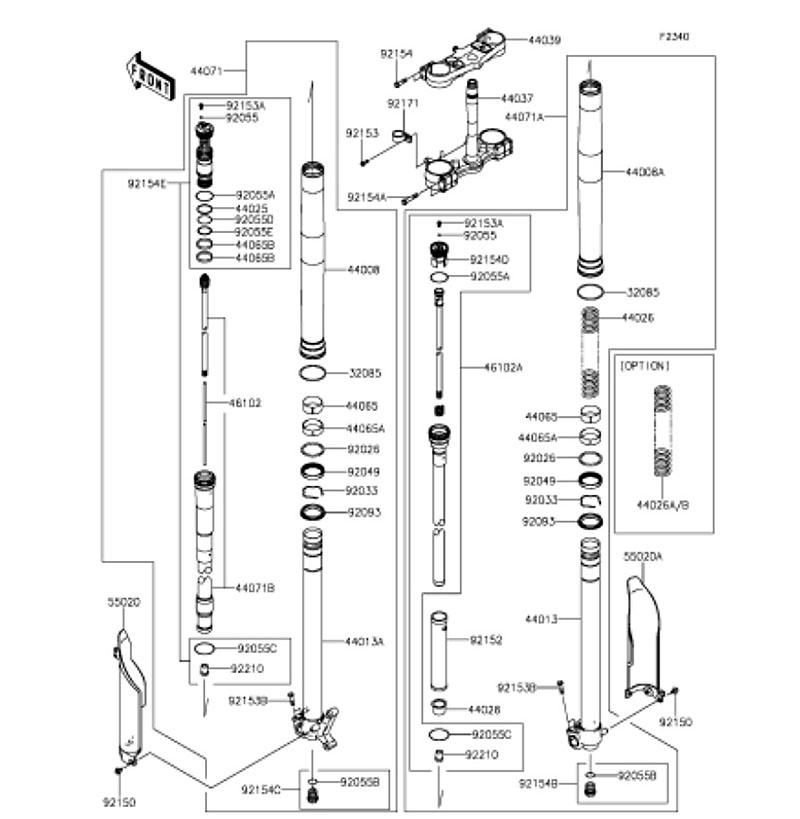 Kawasaki カワサキ 純正部品 44008-0059 パイプ(フォークアウタ)