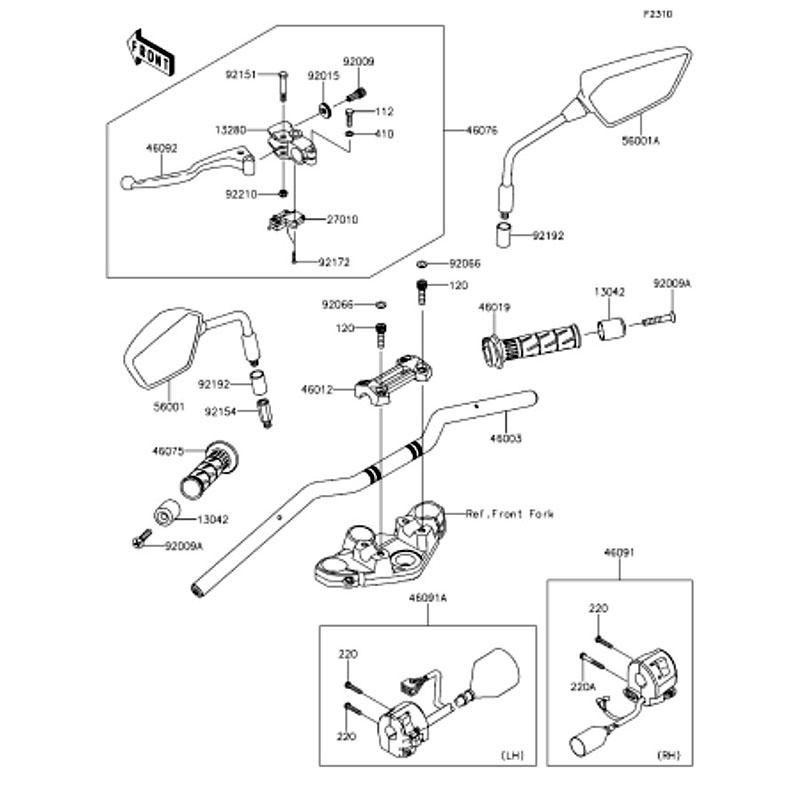 Kawasaki カワサキ 純正部品 46076-0090 レバーアッシ(グリツプ)、クラッチ