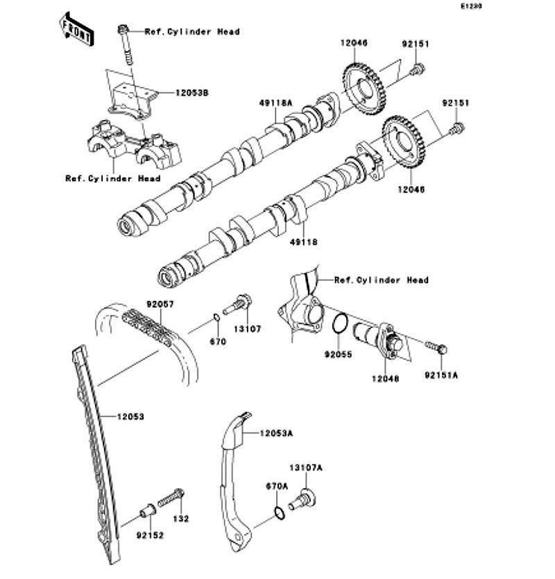 Kawasaki カワサキ 純正部品 49118-0720 カムシャフトコンプ、インテイク