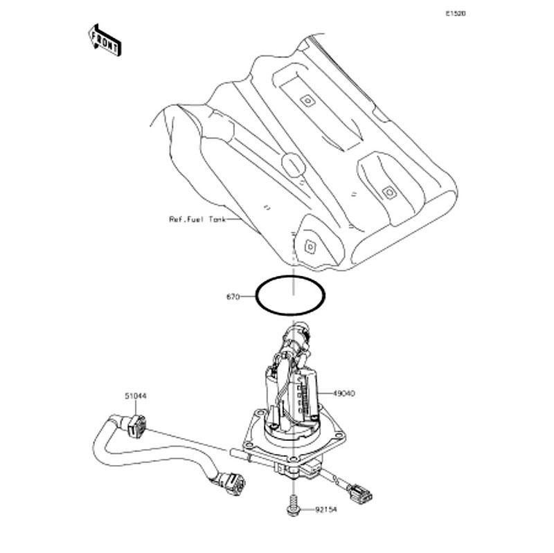 Kawasaki カワサキ 純正部品 51044-0116 チューブアッシ、フューエル