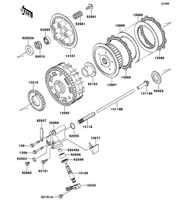 Kawasaki カワサキ 純正部品 13095-1378 ハウジングコンプ(クラッチ)