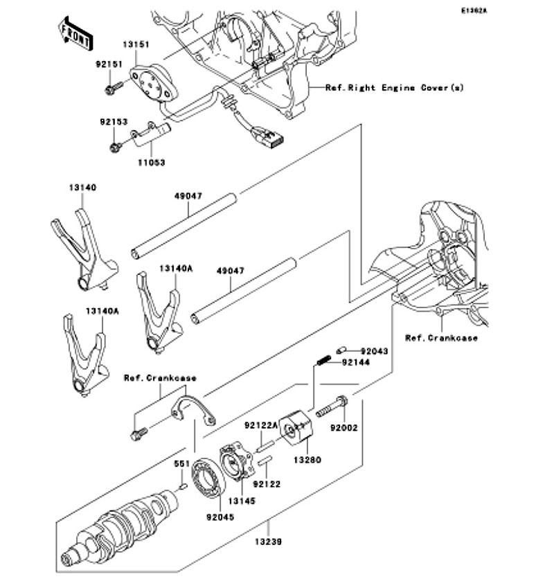 Kawasaki カワサキ 純正部品 13239-0013 ドラムアッシ(チェンジ)
