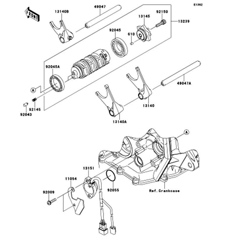 Kawasaki カワサキ 純正部品 13239-0024 ドラムアッシ(チェンジ)