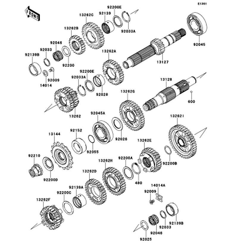 Kawasaki カワサキ 純正部品 13262-0820 ギヤ、インプット 5TH、29T