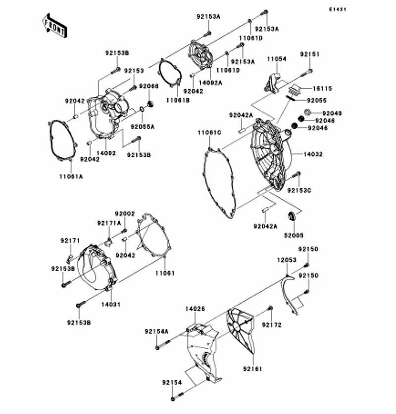 Kawasaki カワサキ 純正部品 14031-0571 カバー(ゼネレータ)