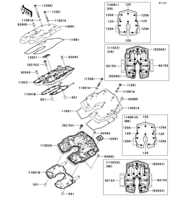 Kawasaki カワサキ 純正部品 14091-0029 カバー、ヘッド、FR