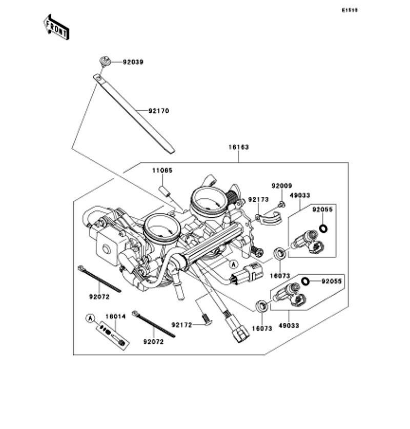 Kawasaki カワサキ 純正部品 16163-0166 スロツトル アッシ、TTK38