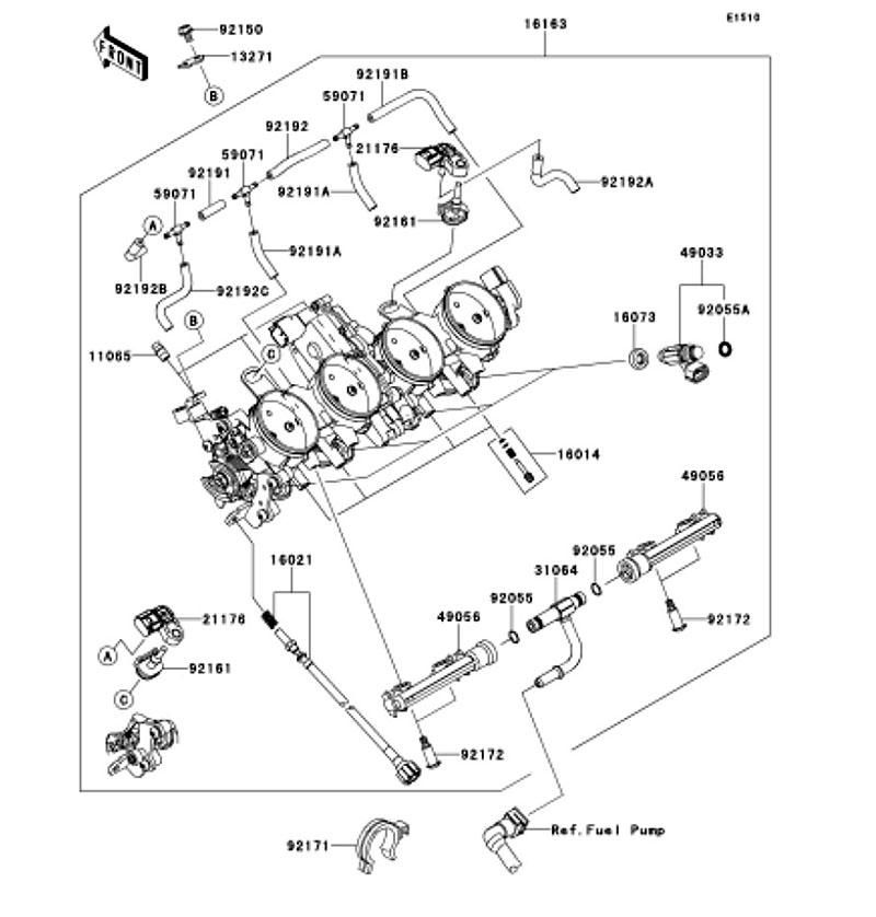 Kawasaki カワサキ 純正部品 16163-0772 スロツトル アッシ、TTK38