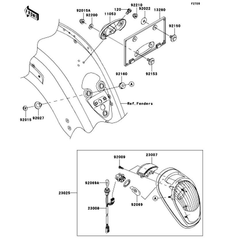 Kawasaki カワサキ 純正部品 23025-0002 ランプ(テール)