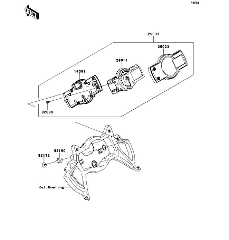 Kawasaki カワサキ 純正部品 25023-0023 カバー(メータケース)、UPP