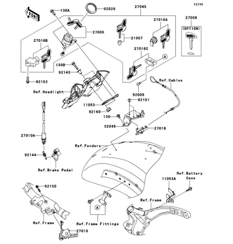 Kawasaki カワサキ 純正部品 27005-0004 スイッチアッシ(イグニション)