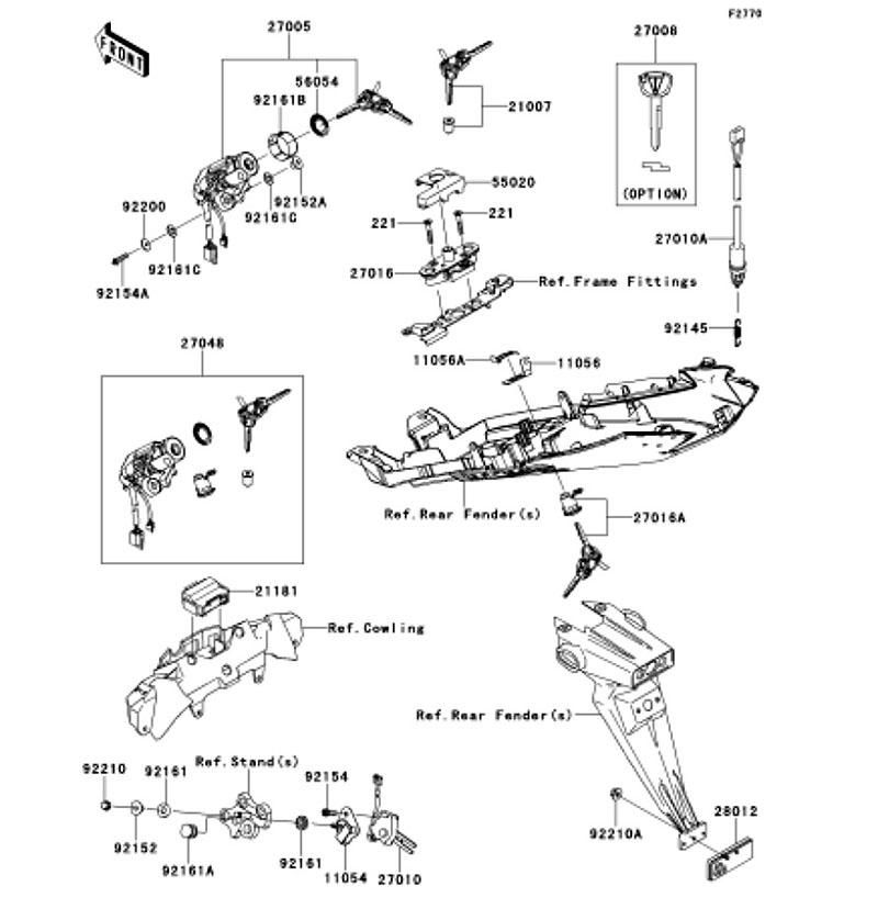 Kawasaki カワサキ 純正部品 27010-0741 スイッチ、サイド スタンド