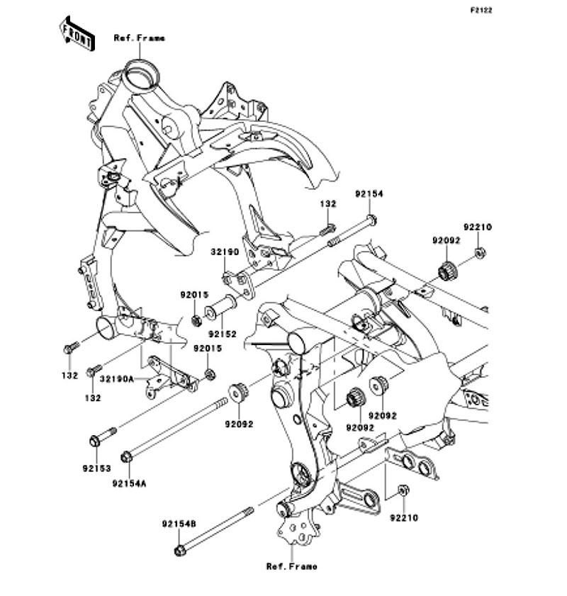 Kawasaki カワサキ 純正部品 32190-0470 ブラケット(エンジン)、LH