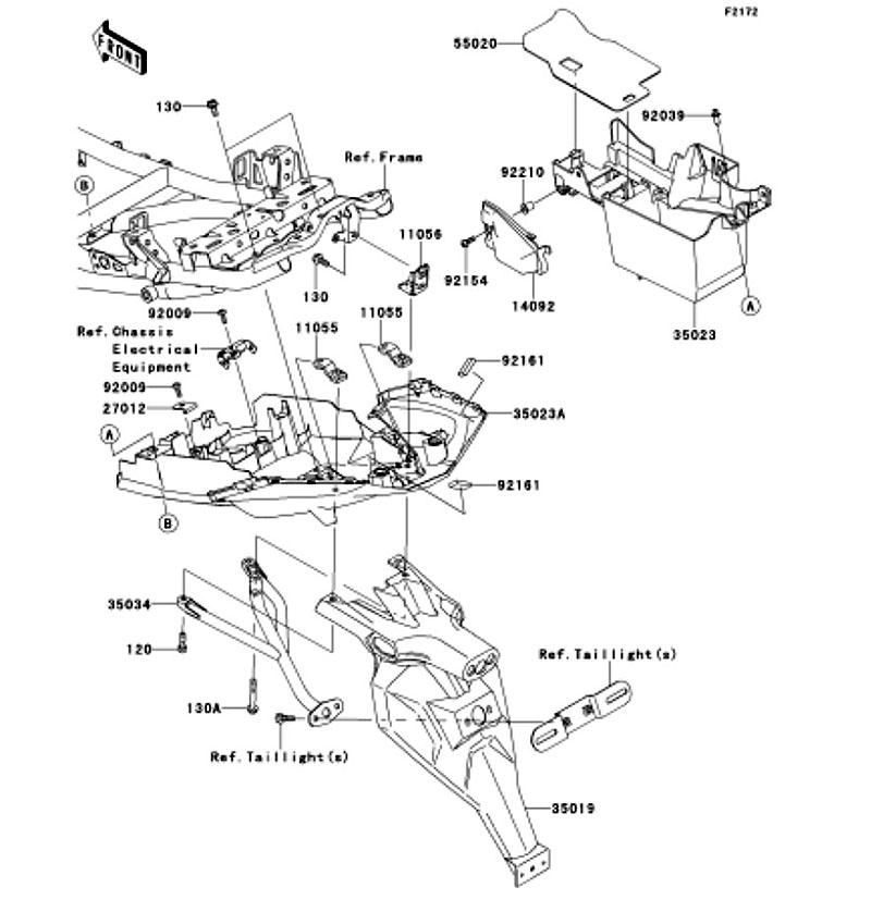 Kawasaki カワサキ 純正部品 35023-0196 フェンダ(リヤ)、RR