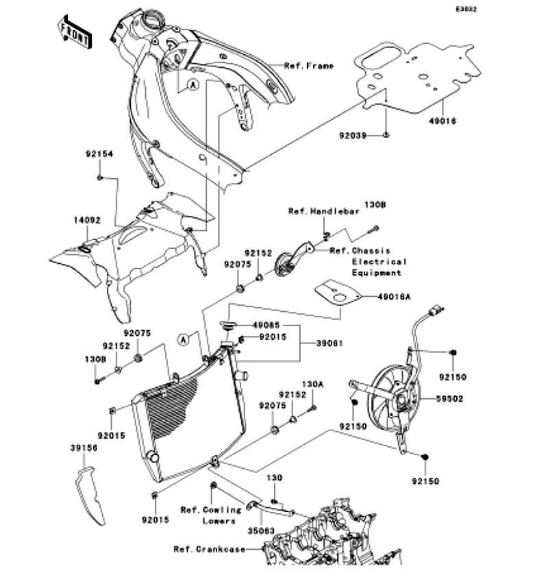 Kawasaki カワサキ 純正部品 39061-0149 ラジエータアッシ