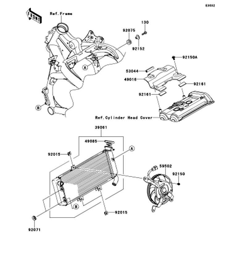 Kawasaki カワサキ 純正部品 39061-0217 ラジエータアッシ