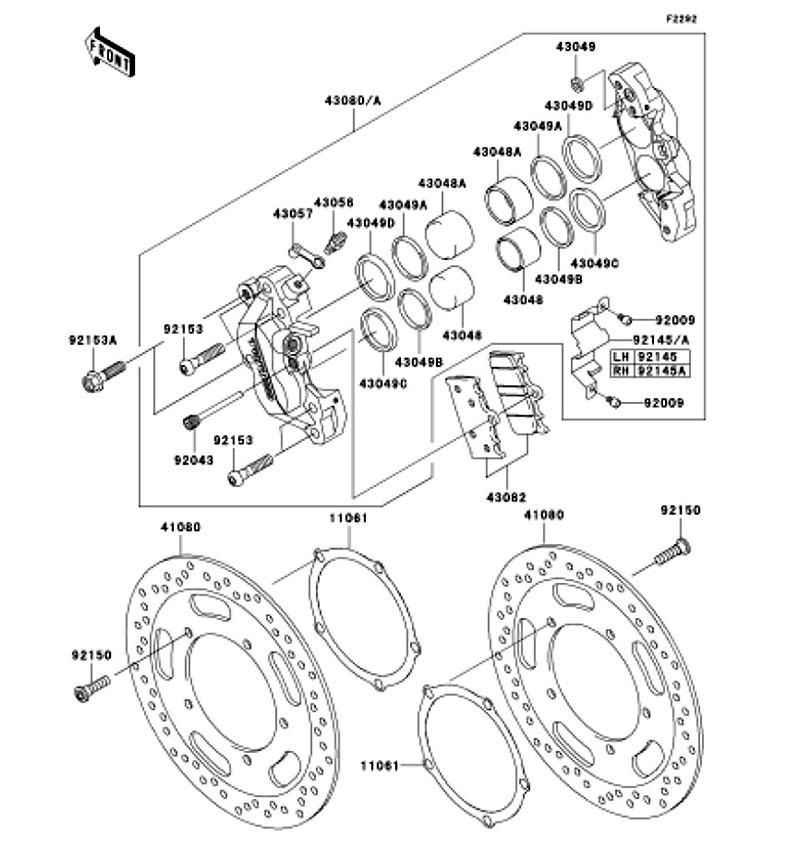 Kawasaki カワサキ 純正部品 43082-0016 パッドアッシ(ブレーキ)